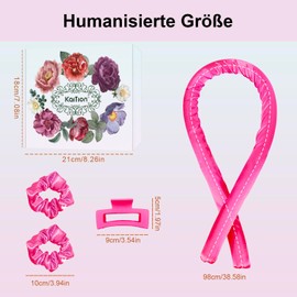 KAITION Lockenwickler, Locken ohne Hitze, Heatless Curls Band für traumhafte Locken über Nacht, rutschfeste Seidenhaar-Lockenwickler, DIY-Frisurenset für langes Haar (Pink)