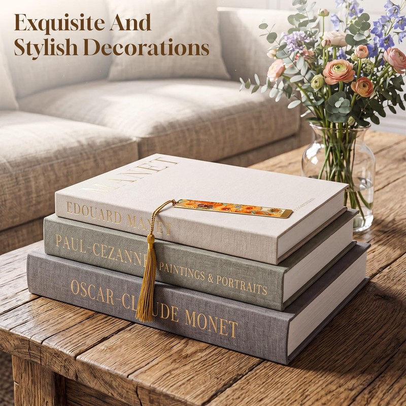 Linen Decorative Books, Set of 3 Fake Books for Coffee