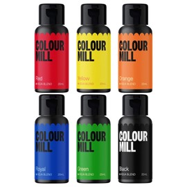 AOS Set | Colour Mill Food Colouring Primary Colours Set 6 x 20 ml | Aqua Blend Food Colouring | Water Soluble, Intensive, Economical