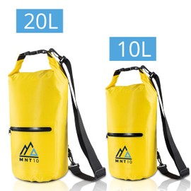 MNT10 Dry Bag, Waterproof Packsack with Carry Strap – Dry Bag Waterproof in 10 or 20 Litres, Waterproof Bag for Travelling, Outdoor and Camping, Duffel Bag Robust and Durable, yellow, 20 l