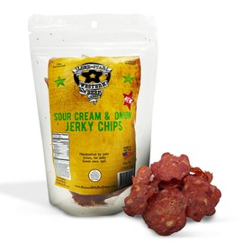 Lone Star Sour Cream & Onion Jerky Chips - 2.5 oz Resealable Bag - Crispy High Protein Snack - Made in the USA