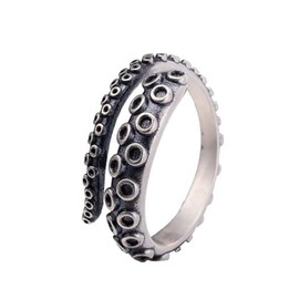 OutstandLong Octopus Rings for Womens Adjustable Stainless Steel Octopus Tentacles Wrap Ring Open Statement Ring Jewelry Gift