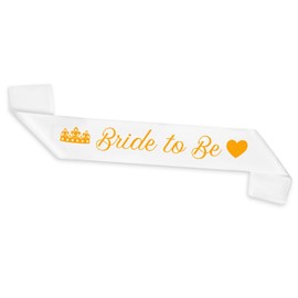 Bride to Be Sash Hen Party Sash Hen do Sash Hen Party Accessories Decorations Bride to Be Gifts for Hen Party Bridal Shower Engagement Wedding Bachelorette Party A8XNSD (White)
