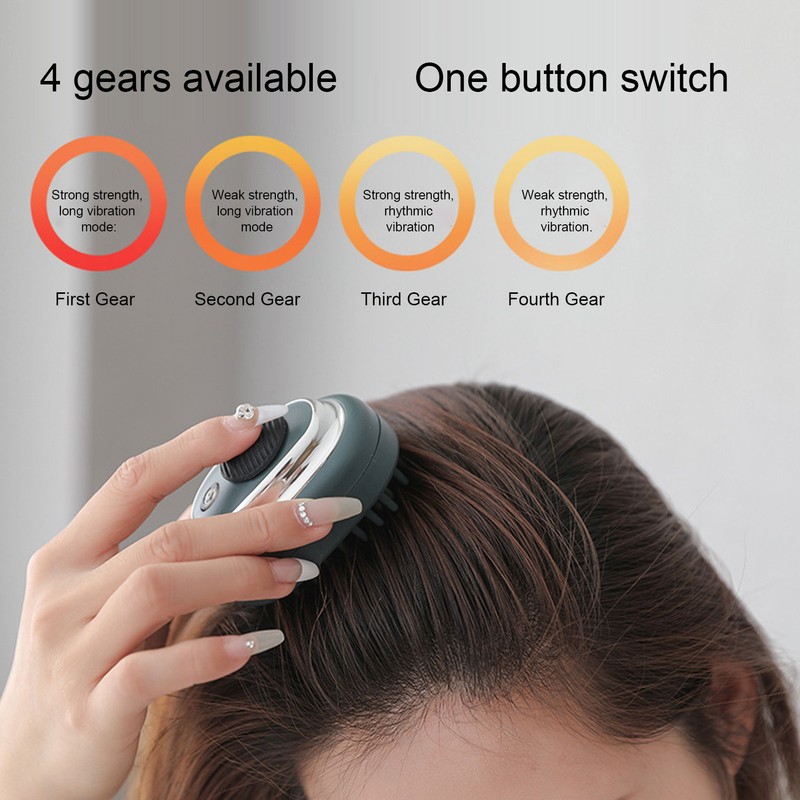 Electric Scalp Applicator Massager 4 Gears Adjustable Vibration USB Rechargeable