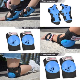 knee pads and elbow pads for kids Wrist Guards Protective Gear 3 in 1 Set, for 3-15 Years Child Roller Skates, Inline Skating, Cycling, BMX Bike, Skateboard, Scooter Riding and Outdoor Extreme Sports