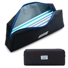 M&G Pencil Case, Large Capacity Pencil Pouch Multi-Use Pencil Case Organizer, Portable Pencil Bags Nylon with Zipper for Makeup Brush Teen Boys Girls Office School (Black)