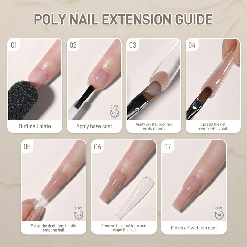 GAOY Watery Crystal Poly Gel for Nail Extensions, 30g Nail