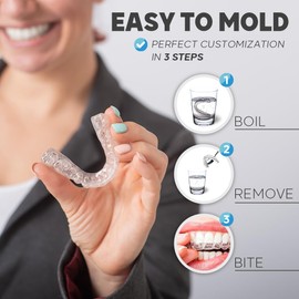 KOHEEL MGS Ultra-Thin Mouth Guard for Teeth Grinding, Professional-Fit Night Guard for Clenching, Comfortable Dental Guard, 4 Count (Large & Small)