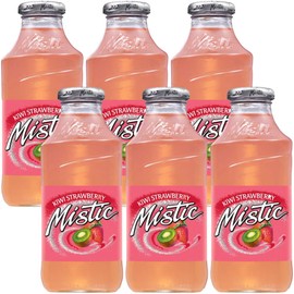 Mistic Kiwi Strawberry Drink, 16oz Glass Bottle (Pack of 6, Total of 96 Fl Oz)