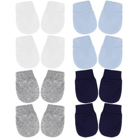 DRESHOW Newborn Baby Mittens Toddler Gloves No Scratches Mittens Cotton Gloves for 0-6 Months, 8 Sets Baby Mittens Mt-04UK