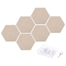 DMiotech 6 Pack 12x10 Inch Camel Felt Bulletin Board Memo Notice Hexagon Felt Board with Pins for Office Home Classroom Decor