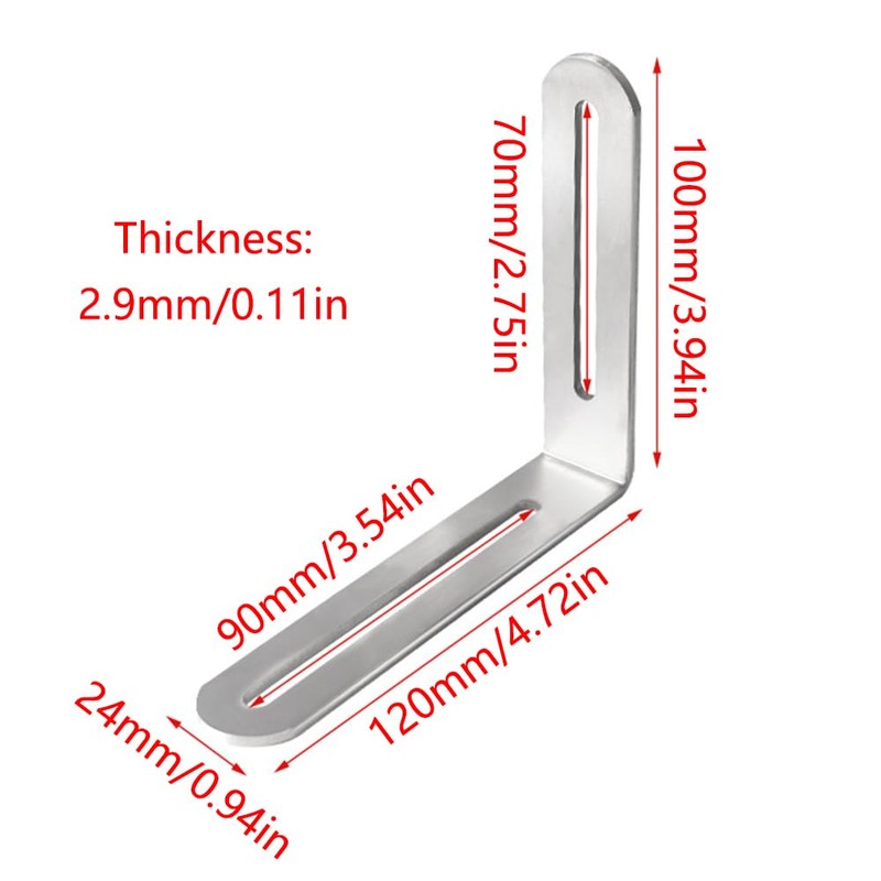 Adjustable Mounting Bracket, L Shape Furniture Corner Bracket, 90 Degree