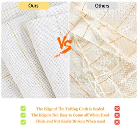 zowwfast 79" x 39" Tufting Cloth with Marked Lines, Punch Needle Fabric for Punch Needle, Cut/Loop Pile Tufting Gun Perfect Tufting Fabric for Rug Hooking, Punch Needle Frame