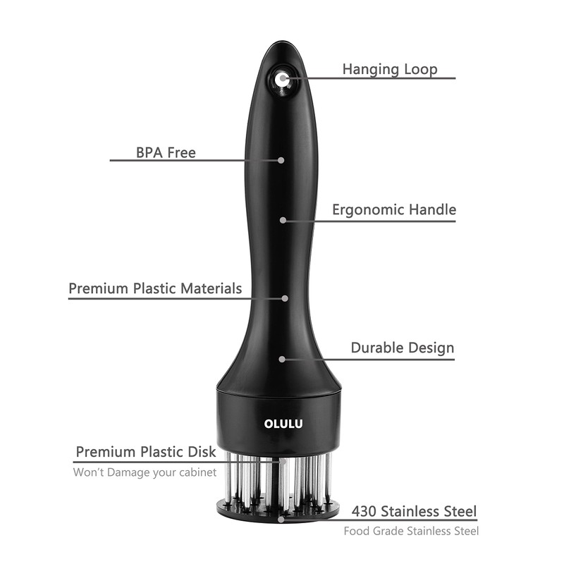 Meat Tenderizer, OLULU Stainless Steel Needle Ultra Sharp 20 Blades