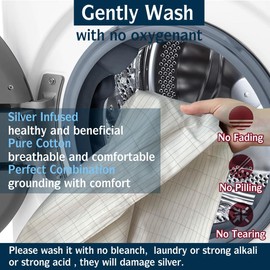 Grounding Sheet for Bed, Grounding Mat for Better Sleep and Pain Reducing, Grounding Sheet with 10% Silver for Bed (60IN 80IN)