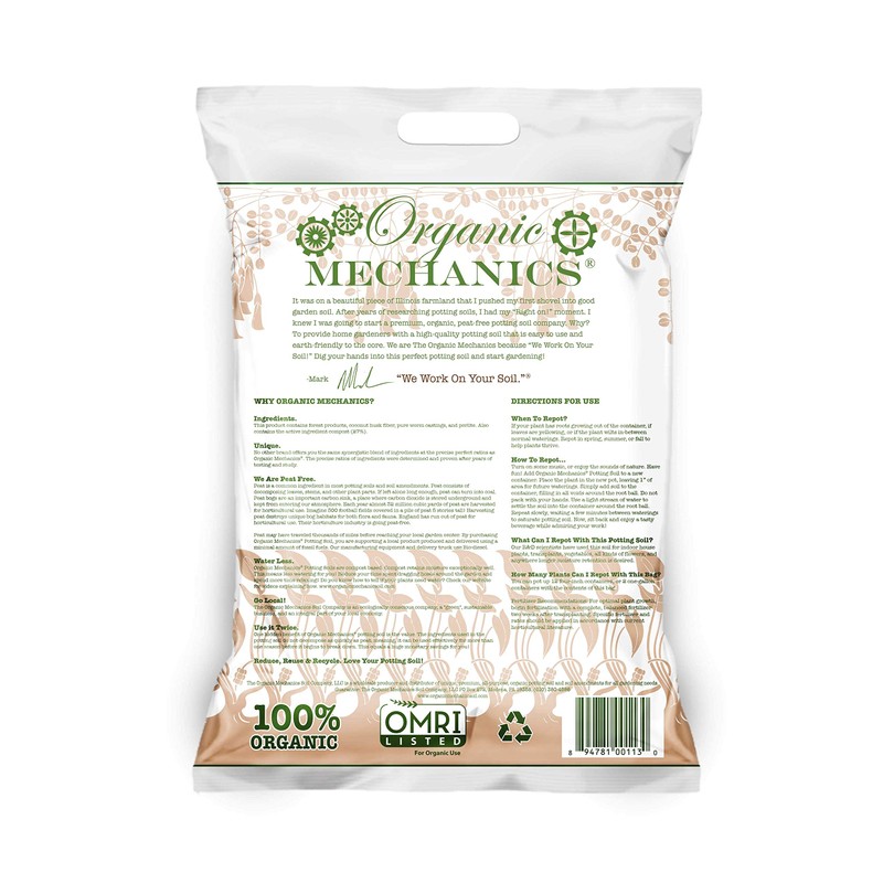 Organic Mechanics, Garden Center Potting Soil- 8 Quart