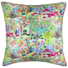FLORET LONDON [LIBERTY PRINT Liberty Print] Cushion Cover 17.7 x 17.7 inches (45 x 45 cm), Alice's Garden Green