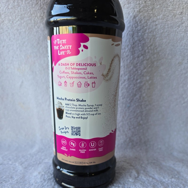 Jordan's Sugar Free Mocha Coffee Syrup 25.4 Fl Oz Zero