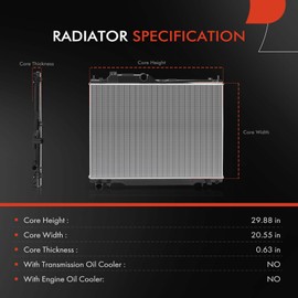 A-Premium Engine Coolant Radiator Assembly Compatible with Subaru Ascent 2019 2020 2021 2022 2023, 2.4L, Replace# 45111XC00A