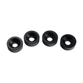 OVSAL 4Pcs Guitar Neck Joint Ferrules with Screws Stainless Steel Bass Joint Bushings Bolt Kit Compatible with Bolt-on Necks Electric Bass Guitar Replacement Parts Black
