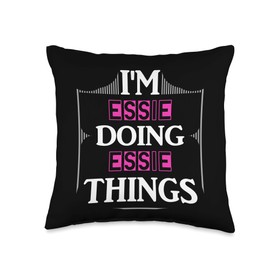 I'm Essie Doing Essie Things Funny Name Gift Black Throw Pillow
