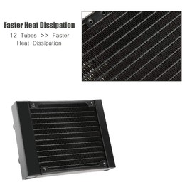 PC Heat Exchanger,Aluminum Computer Water Cooler 120mm / 240mm / 360mm Radiator Tube with G1/4 Thread,12 Tubes Water Cooling Heatsink Heat Dissipation(120mm)