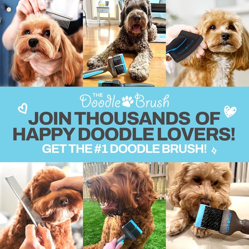 The Doodle Brush Slicker Brush for Dogs, Dual Head Flexible