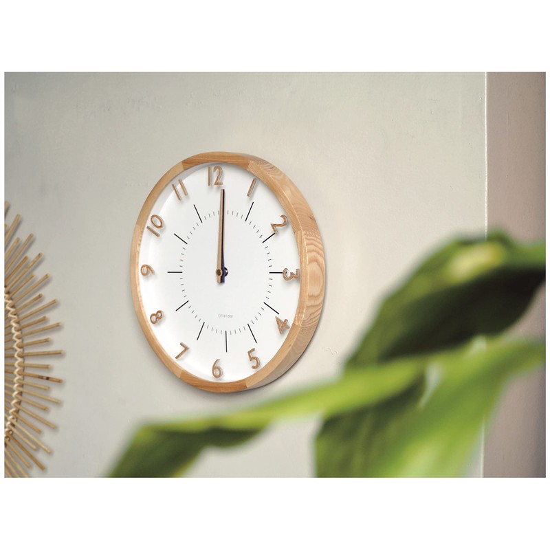 Interform CL-3350BN Wall Clock Radio Clock Oranto Brown 11.8 inches