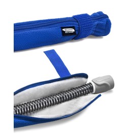 Meunmro 6.5ft Cpap Hose Cover for Heated Tubing, Double-Sided Thickened Cpap Tube Cover Compatible with Resmed Airsense Climatelineair 10&11 Tubes, Cat Proof Cpap Sleeve for Tube Full Zipper (Blue)