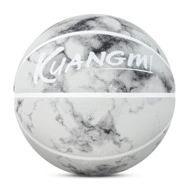 Kuangmi Fancy Basketball, Office Regulation Size 7(29.5"), Rubber Streetball, Made for Indoor Outdoor Basketball Games (Marble)