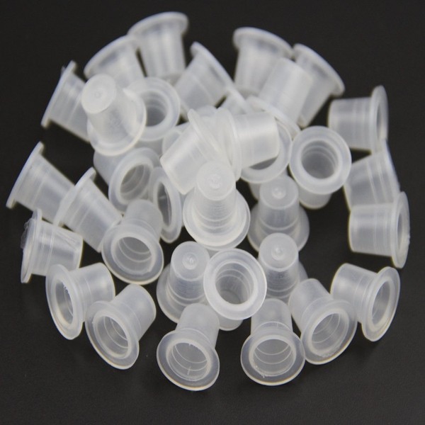 Disposable Ink Cups,New Star Tattoo 500pcs Plastic Small Tattoo Ink Cups Supplies #9 Tattoo Ink Cup Holder for Tattoo Ink