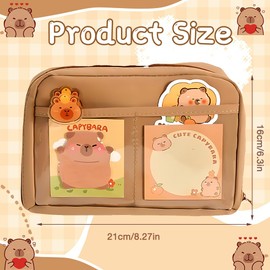 HOVCEH Capybara Pencil Case, Capybara Stationery Set, Cute Capybara Pencil Case with Compartments, Pens, Clips, Capybara Stickers, Rulers and More, Capybara Stationery Set, Stationery Supplies