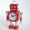 Diskary Robot Alarm Clock,Stainless Metal Non-Ticking Wake-up Clock with Flashing