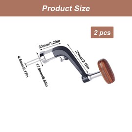 TUKEVA 2 Stück Angelrolle Kurbel Kurbelarm Rocker Arm Griff Rutschfester Angelknopfgriff Spinn-Angelrollengriff Knopf zum Spinnen Angelrolle Reparatur Ersatzteile für Angelzubehör (Schwarz)