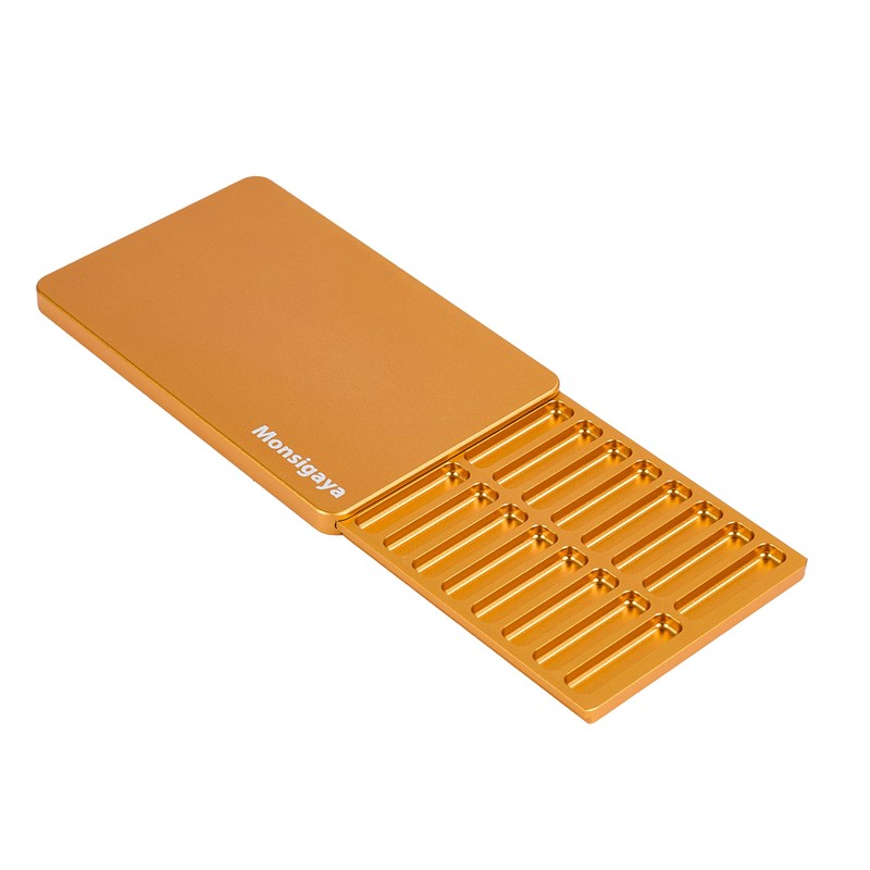 Monsigaya Ultra-thin Edition 20 Compartment Metal Storage Box(Golden)