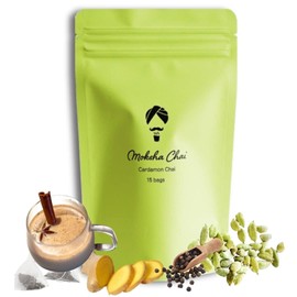 Range de Chai [Cardamom & Pepper Chai] Moksha Chai, 15 Packets, Unsweetened Chai Chai, For Those Who Want To Increase Your Concentration Ability To Increase Your Focus, Tea Bag, Assam Tea Leaves, CTC