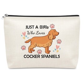 Cocker Spaniel Lover Gift Dog Themed Makeup Bag Cocker Spaniel Gifts for Daughter Sister Friend Dog Mom Owner Gifts for Women Cosmetic Bag Graduation Mothers Day Birthday Gift Travel Pouch