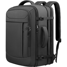 JARWAM 55L Extra Large Travel Backpack, Expandable 50L - 60L Carry On Backpack, Travel Luggage Suitcase Anti-Theft TSA Flight Laptop Bag, Sturdy 18.4 Inch XXXL Daypack Weekender Gifts for Men, Black