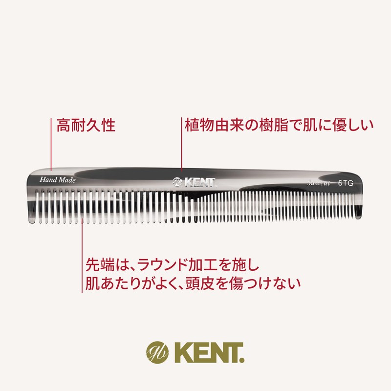 G.B.KENT Handmade Dresser Hair Comb Gray Natural Origin British Royal