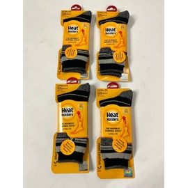 Heat Holders 4 PAIRS Genuine Heat Holders Men's Sz 4-8 Ultra Lite Gray Stripe Thermal Socks