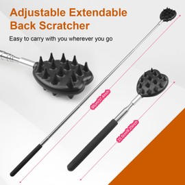 COZY CORE Telescoping Back Scratcher with 3Pcs Detachable Scratching Heads, Back Scratcher Extendable Backcratchers for Men/Women A