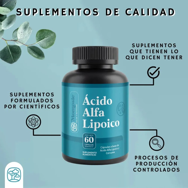 Ácido Alfa Lipoico Momosie con Cúrcuma, 60 Cápsulas