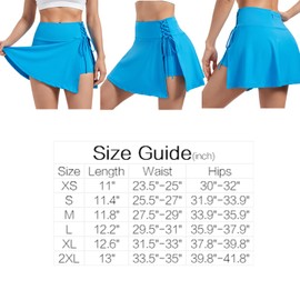 Blaosn - Minifalda de tenis para mujer, para entrenamiento, golf, atletismo, falda corta, de cintura alta, con bolsillos, abertura para verano, bonita, Azul, Large