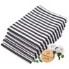 ZOLLNER Set of 5 Tea Towels Striped 100% Cotton Black