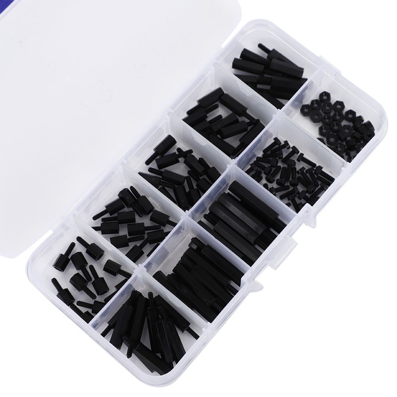140pcs box M2 Nylon Round Head Cross Screw Hex Nut