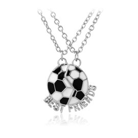 RFTWXHPN Best Friend BFF Gifts Necklace for 2 Matching Friendship Necklaces for 2 Best Friends Soccer Necklace for BFF Best Friend Football Gift Necklaces for Bestie
