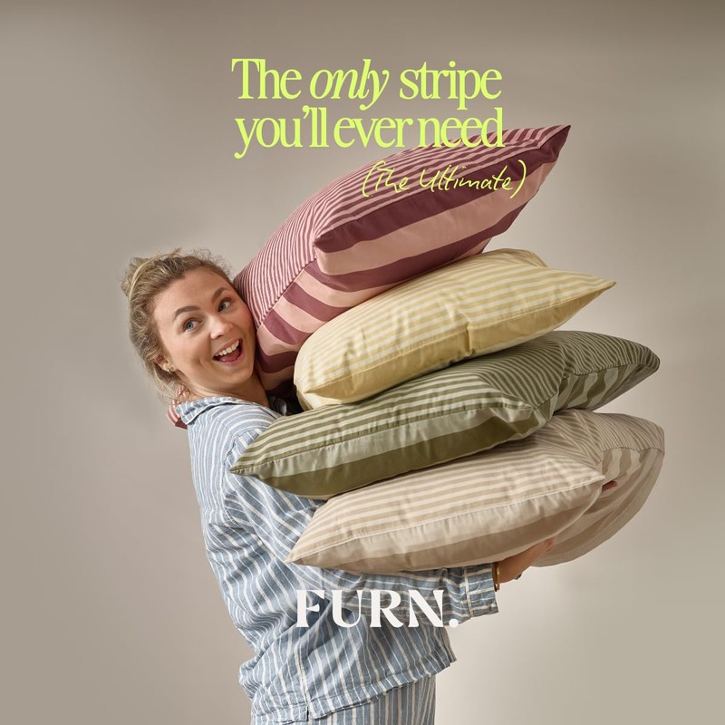 furn. The Ultimate Stripe Pillowcase Pair (Raspberry Smoothie - 75x50cm)