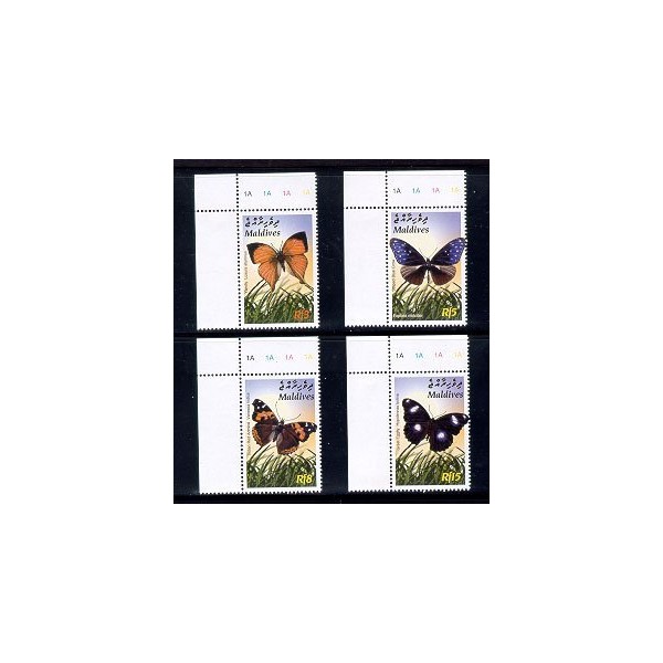 Tropical Butterflies Set of 4 Mint Collectible Stamps Maldives 2745-8