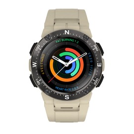 Bebinca Smartwatch Herren Sport 1.3" Freisprechanrufe tätigen und empfangen Bluetooth Mikrofon, Musik hören Lautsprecher 128 MB, Fitness Tracker 5ATM Wasserdicht IOS/Android (Beige)