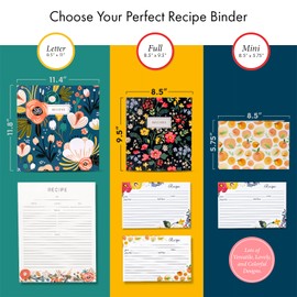 Jot & Mark Recipe Organizer Mini Binder Set 8.5" x 5.75" (Lemon Twist)